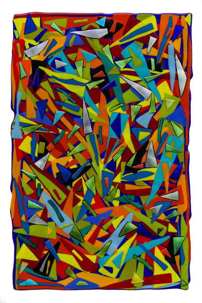 Large Abstract Mardi Gras Wall Panel (Cobalt Blue)