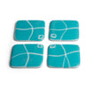 Turquoise and White Mod Squad Coaster Set