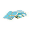 Turquoise on Ivory Mod Squad Coaster Set