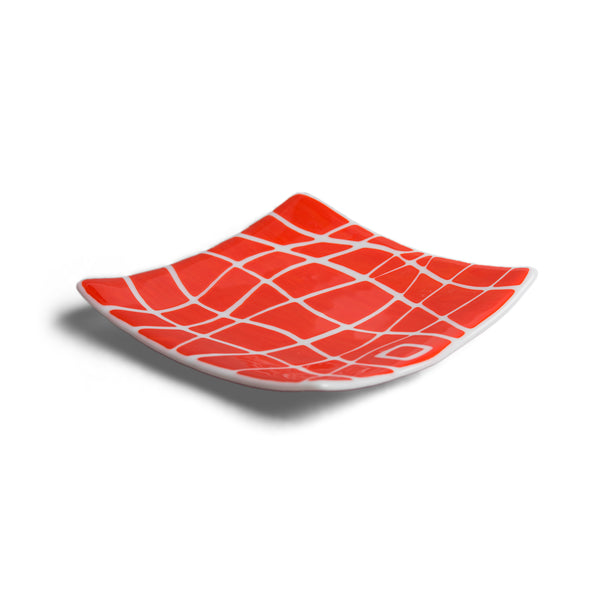 Orange and White Square Mod Squad Bowl