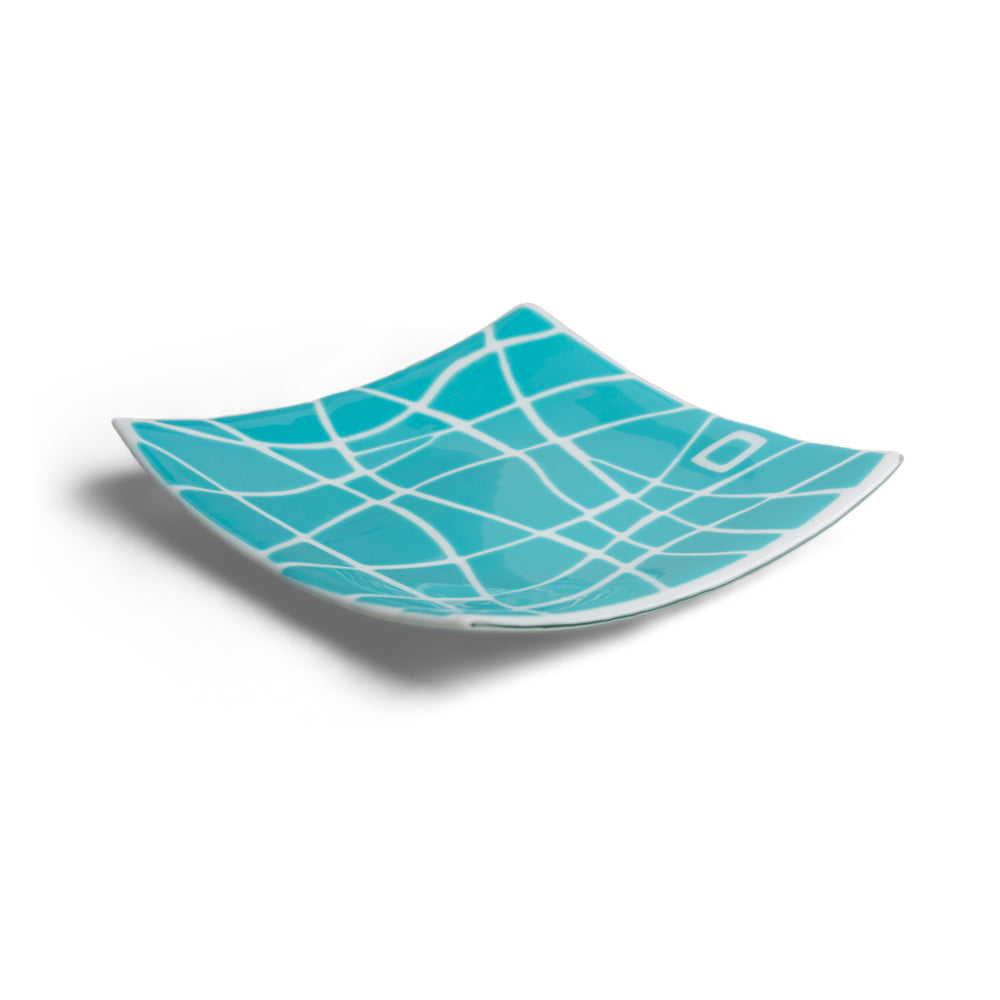 Turquoise and White Square Mod Squad Bowl